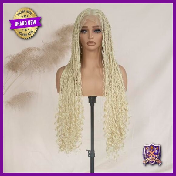 30 Inch Full Lace Synthetic Wig Knotless Braided With Baby Hair